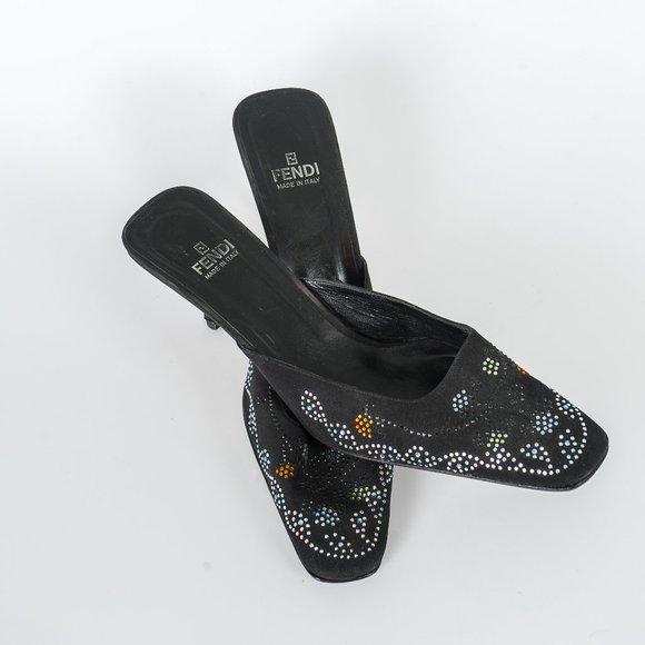 Vintage Fendi jeweled mules - sz 11/10.5 - Picture 6 of 6